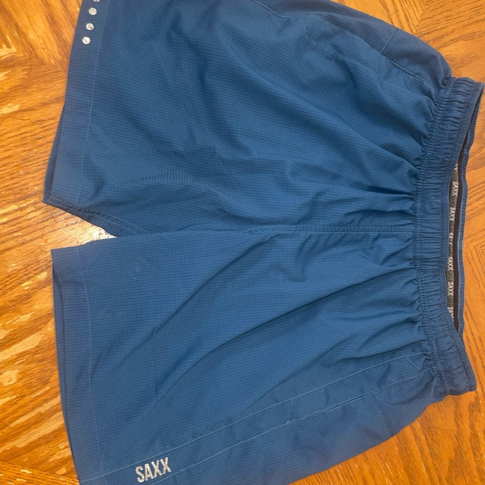 SAXX Black and Blue Kinetic Sport 2N1 Shorts